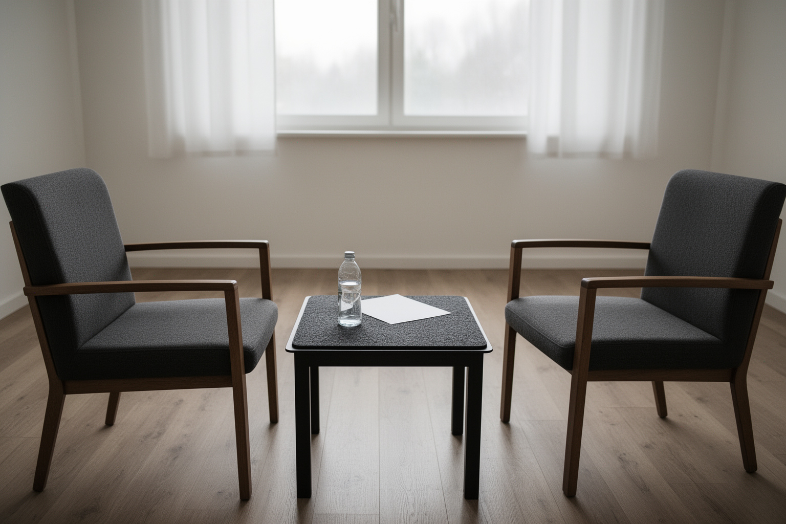 Ein Küchentisch am Nachmittag, auf dem ein aufgeschlagener Holzschale mit beschrifteten Registerblättern, ein Kugelschreiber und eine Lesebrille liegen, daneben eine Tasse Kaffee; seitliches Tageslicht vom Fenster, halbnahe Aufsicht auf die Tischfläche.